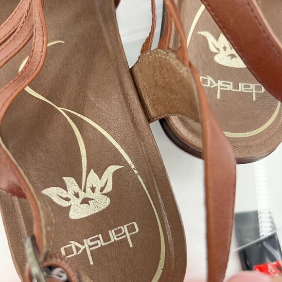 Dansko Women Dana Sandal Size 41 10.5 Brown Leather Block Heel Strappy Slingback - Picture 13 of 15
